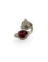 Crimson Panther Ring — Garnet & Sterling Silver Artistry