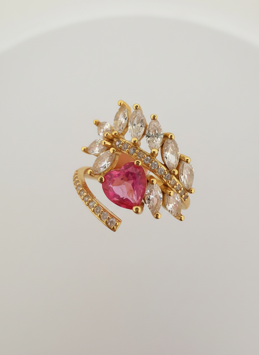Aurora Bloom Ring — 0.8ct Pink Topaz in 18K Gold-Plated Sterling Silver
