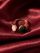 Harmony Bloom White & Green Jade Ring — 18K Gold-Plated S925 Sterling Silver